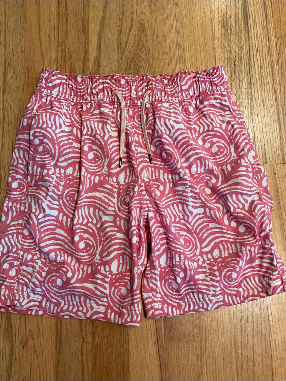 J.Crew Crewcuts - Swim Trunks - Boys’ - Coral Red/White - Size 12 - Swimwear